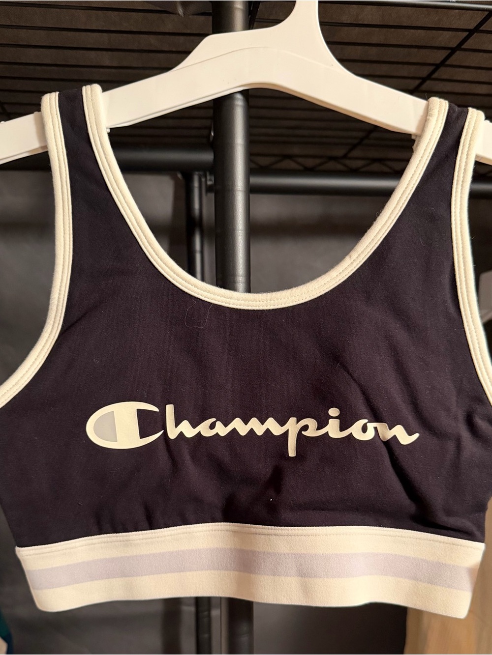 Champion Black and Cream Cropped Athletic Bra Size XS